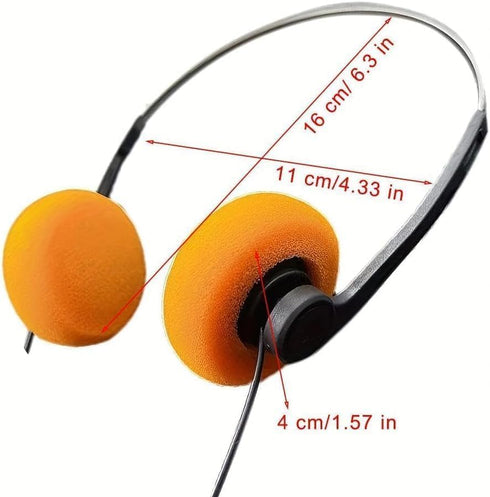 2 Pieces Orange Retro Over-Ear Headphone,Vintage Feelings Headphone, Retro Lightweight Earphones, Hi-Fi Stereo Earphone Headset,Walkman Headphone, for Most Mobile Phones Playback Pevices Headphones