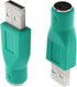 USB to PS2 Adapter 2PCS - Green PS/2 Female to USB Male Converter for Mouse and Keyboard.
