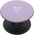 PopSockets Standard PopGrip, White Light Pastel Purple Minimalist Heart