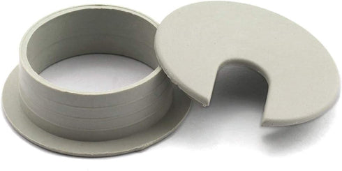 2pcs 1-3/8 Inch Desk Grommets, Cable Hole Cover for Office PC, Plastic Organizer in Gray