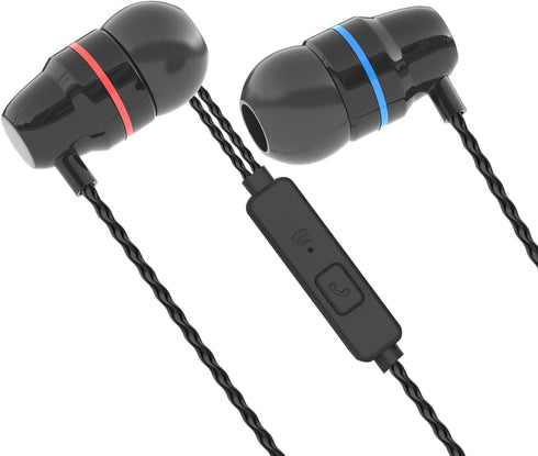 5 Packs Wired Earbuds Earphones with Microphone, Deep Bass Clear Sound, Tangle Free, Noise Isolating, Fits 3.5mm Jack iPhone iPad Samsung Google Devices (White Pink Red Green Black)