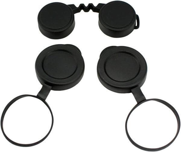 Objective Lens Caps 1 Set Eyepiece Cover Protection for Binocular Lens Caps, Protective for Binoculars Black Rubber