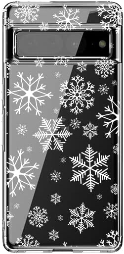 Google Pixel 7 Pro Case, Winter Christmas Style with Cute Snowflake Design, Transparent Soft TPU Protective Clear Case