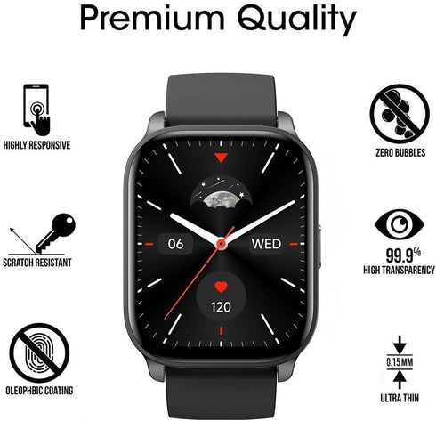 6 Pack IDW17 2.01" Watch Screen Protector Film Compatible with TOOBUR 2.01 inch Smartwatch IDW17 Screen Protectors Foils Screen Cover Crystal Clear HD Anti-Scratch