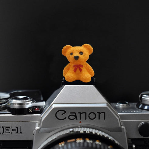 ZOSTLAND Lovely SLR Camera Hot Shoe Boot Cover Cap, Brown Bear Protector, Compatible with Sony Fuji Canon Nikon Pentax