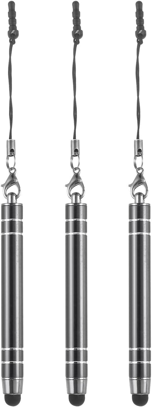 MECCANIXITY 3pcs Metal Touch Screen Pen, Metallic Stylus Pen Retractable Aluminum Alloy Mini Capacitive Pens Universal,