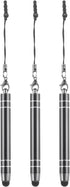 MECCANIXITY 3pcs Metal Touch Screen Pen, Metallic Stylus Pen Retractable Aluminum Alloy Mini Capacitive Pens Universal,