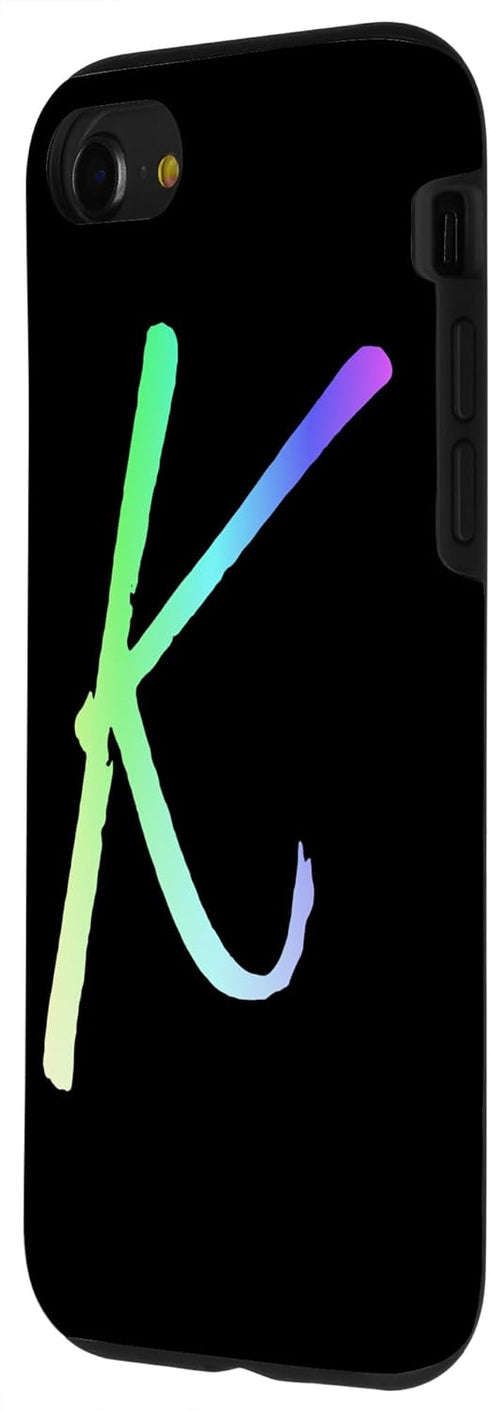 iPhone SE (2020) / 7 / 8 Initial K Phone Case Colorful Rainbow Bright Colors Letter K Case
