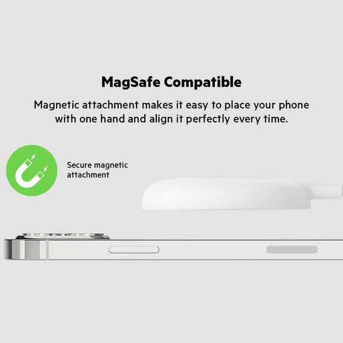 Belkin Magnetic Wireless Charger (Power Supply Not Included) with 2M (6ft) Extra-Long Cable Qi Charging Pad for iPhone