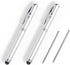 Metal Multi-Function Pen, Touch Screen Stylus, Flashlight with White Light, Creative Gifts (2 Silver)