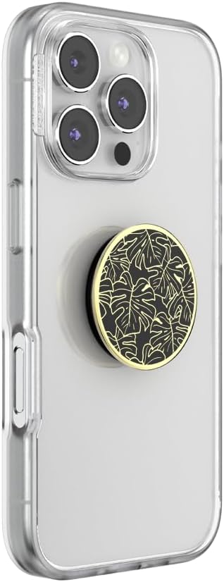 PopSockets Adhesive Phone Grip, Holder, Phone Stand, Flower - Enamel Monstera