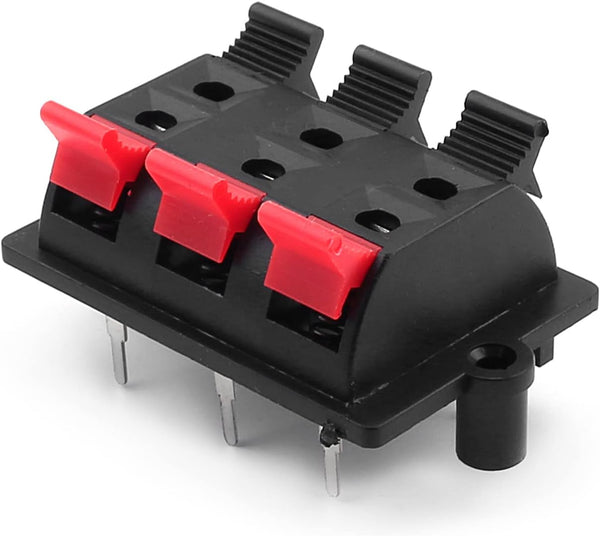 Fielect WP6-3 Speaker Spring Connection Clip, 6 Way Terminals Strip Block Jointing Clamp