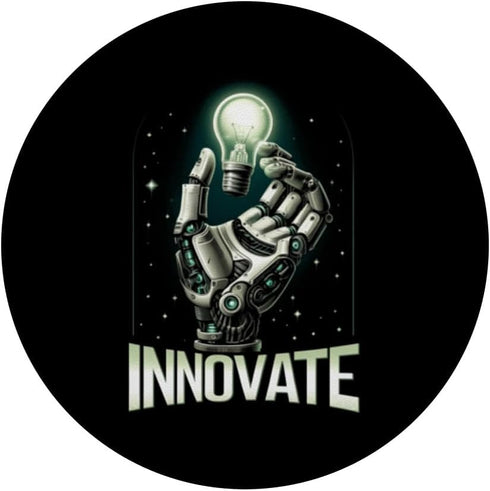Futuristic Robot Hand with Light Bulb, Robotics Engineering PopSockets Standard PopGrip