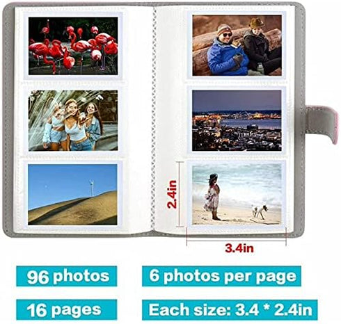 Epicgadget 96 Pocket Mini Film PU Leather Photo Album for Fujifilm Instax Mini 11 9 8 90 8+ 26 7s Instant Camera