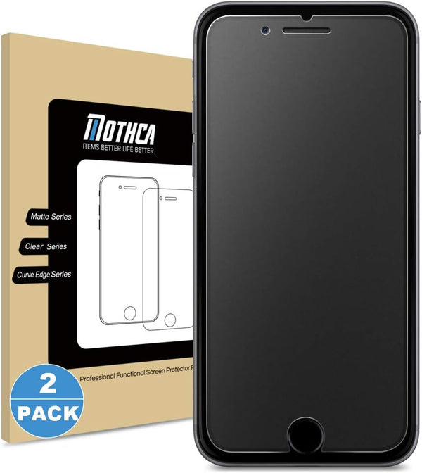 Mothca Matte Glass Screen Protector 2 Pack for iPhone 8 Plus/7 Plus - Anti-Glare, Anti-Fingerprint, Easy Install,