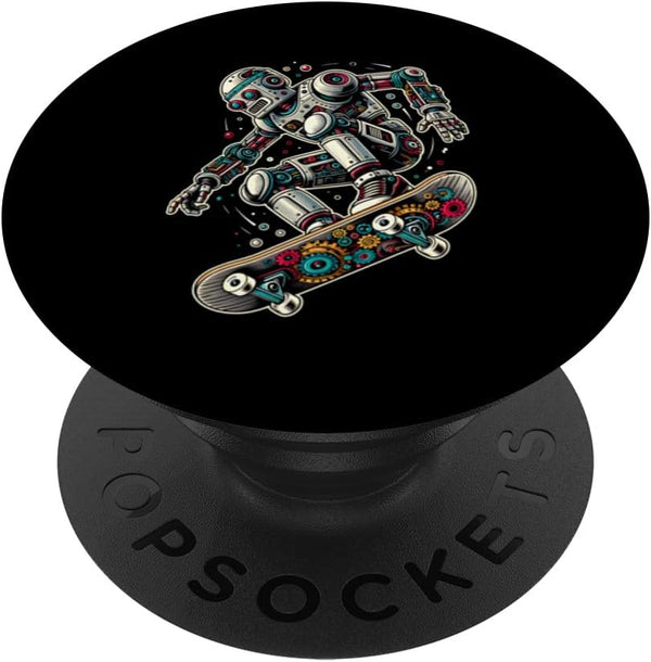 Skateboarding Cool Robot Robotics Engineer Programmer PopSockets Standard PopGrip