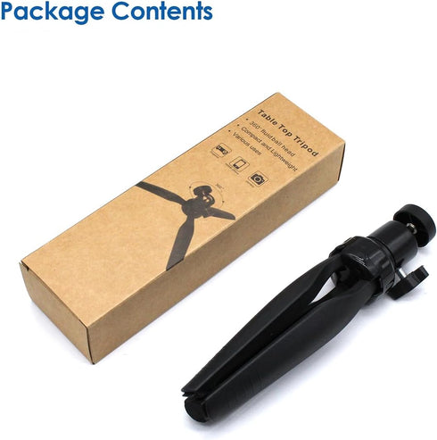 Mini Desktop Tripod Stand with 6.3 inch Universal 1/4 Screw Ballhead for Projectors, DSLR, Webcams, Smartphones