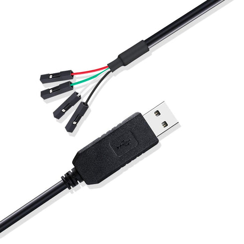 DTech USB to TTL Serial Adapter 3.3V Debug Cable TX RX Signal 4 Pin Female Socket (3ft, Black)