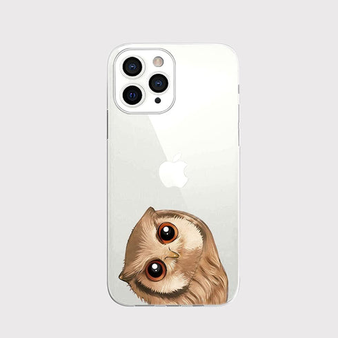 Blingy's for iPhone 13 Pro Case (6.1 inch), Fun Owl Pattern Bird Design Cute Cartoon Animal Style Transparent Soft TPU
