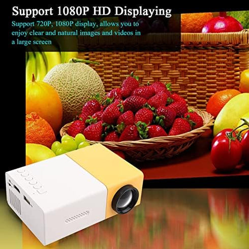 Mini LED Projector, Portable Private Home Theater Projector, 1080P HD Indoor & Outdoor Multi-Function Travel Projector