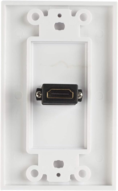 TENINYU Single HDMI Wall Plate (1 Port) - 4K UHD, ARC, Ethernet Pass-Thru Support (1-Gang) White