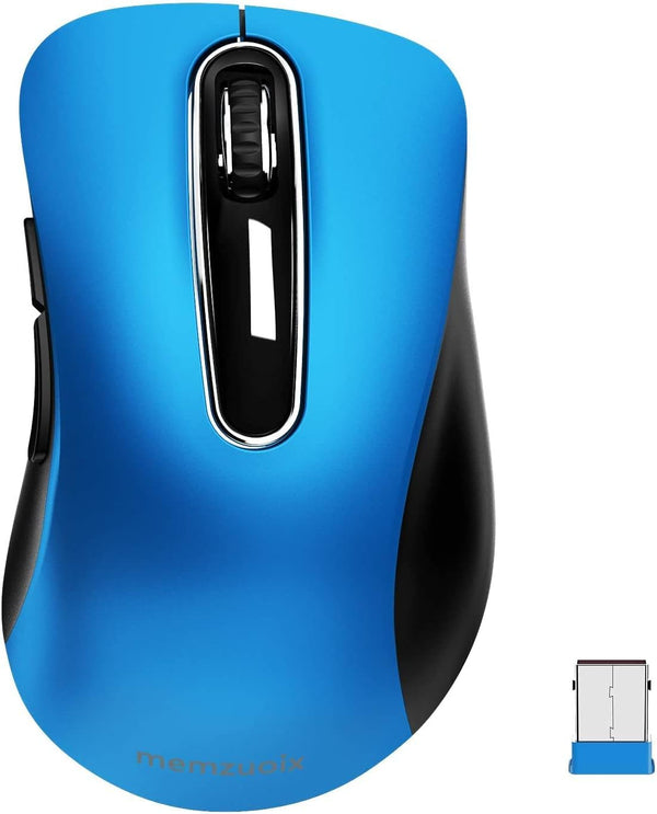 memzuoix 2.4G Portable Wireless Mouse, 1400 DPI Mobile Optical Cordless Mice with USB Receiver for Computer, Laptop,