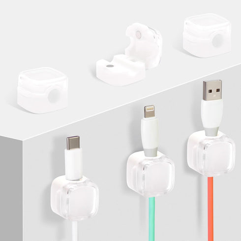 Magnetic Cable Clips Cord Organizer Holder, 6 Pack Adhesive Wire Holder for USB Charging Cable Storage for Home Office