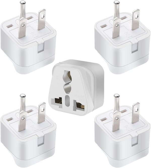 TEWOXIN 5PCS NEMA 6-15P Plug Adapter,15A 250V International to US/Canada Power Plug Converter,for