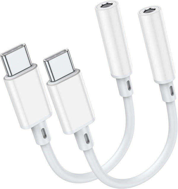 USB C to 3.5mm Headphone Jack Adapter, Type C Aux Audio Dongle for iPhone 15/15 Pro/15 Plus/15 Pro Max, Compatible with