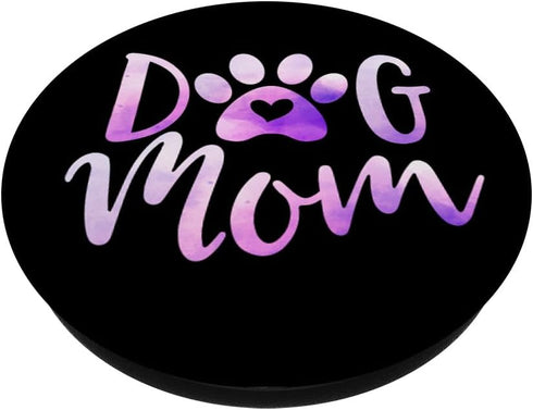 Dog Mom Purple Paw Print Adopt Don't Shop Cute Fur Mama PopSockets Standard PopGrip