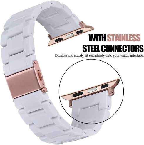 V-MORO Resin Band Compatible with Apple Watch Bands Series 10/9/8/7, 41mm 42mm 40mm 38mm Fashion Strap