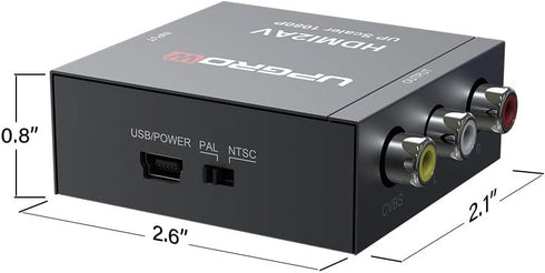 UPGROW HDMI to RCA 1080p Converter Adapter for TV Stick, Roku, Chromecast, Apple TV, PC, Laptop, Xbox, DVD-Black