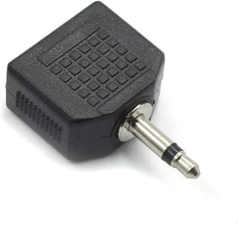 3.5mm Mono Male to Dual 3.5mm Female Mono Audio Y Splitter - Microphone Converter Headphone Adapter Connector - 6 Pcs