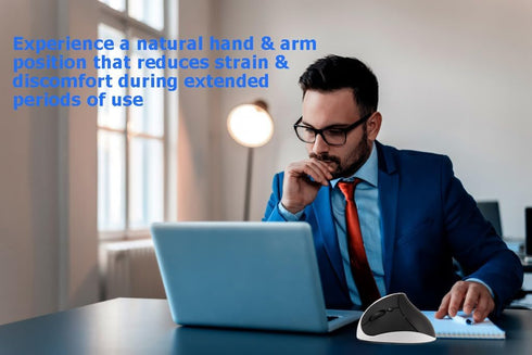 Left Handed Ergonomic Vertical Mouse, Wireless High Precision Optical Mice for Laptop PC, Lightweight Travel Gift