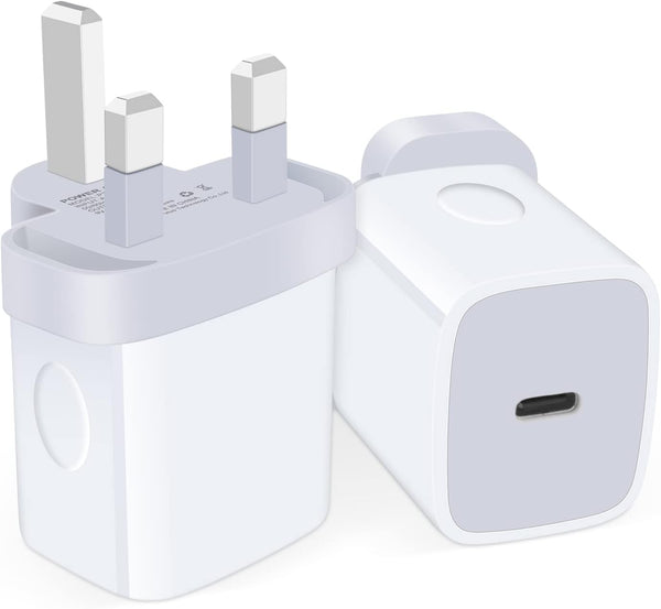 Universal Travel Adapter, US to UK Plug Adapter, 2-Pack Fast 20W International USB C Wall Charger for iPhone