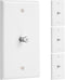 Weewooday 4 Pieces Coax Wall Plate, 1-Port TV Cable Cover Outlet Plate with F-type Connector Coaxial Cable, Screws