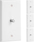 Weewooday 4 Pieces Coax Wall Plate, 1-Port TV Cable Cover Outlet Plate with F-type Connector Coaxial Cable, Screws