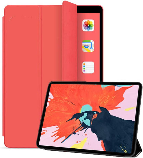 Fullgaden iPad Case, Ultra Slim Lightweight Smart Shell Stand Cover with Translucent Frosted Back, 10.2" Red