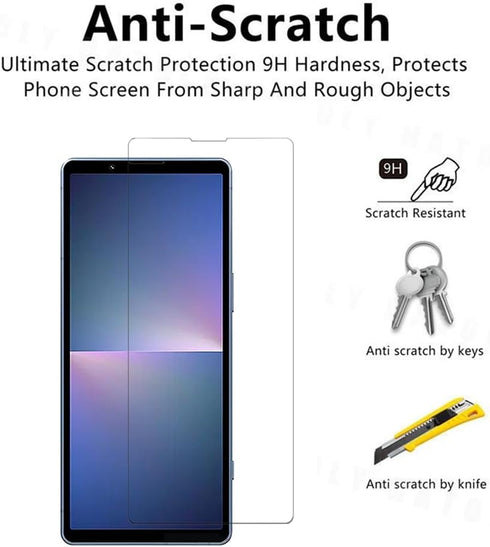 [2 PCS Screen Protector for Sony Xperia 5 V, Tempered Glass Protective Film 9H-Hardness Anti-Scratch No-Bubble