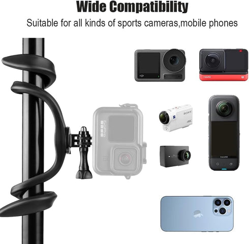 U Flex Mount Stroller Phone Holder, Selfie Stick Gooseneck Mount for Treadmill, Bike, Shopping Cart, Boat, Action