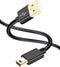 Mini USB Cable 3ft for Canon PowerShot, Rebel EOS, ELPH, GoPro Hero 3+, HD, MP3, PS3, Garmin, Dash Cam - Data Transfer