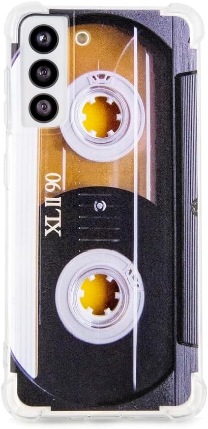Case for Galaxy S21 5G, Shockproof Scratchproof TPU Soft Bumper Retro Music Cassette Tape Case for Samsung Galaxy S21 5G