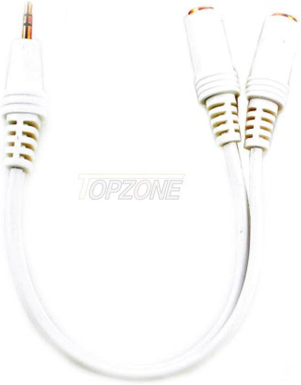 Topzone 4 inch Stereo "Y" Cable: 2.5mm Plug to Two 2.5mm Jacks
