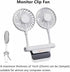 THRRLY 2 3 Monitor Fan with Rotatable Heads, Speeds, Sturdy Clamp, USB Powered Cooling Fan for Office Desk & Laptop.