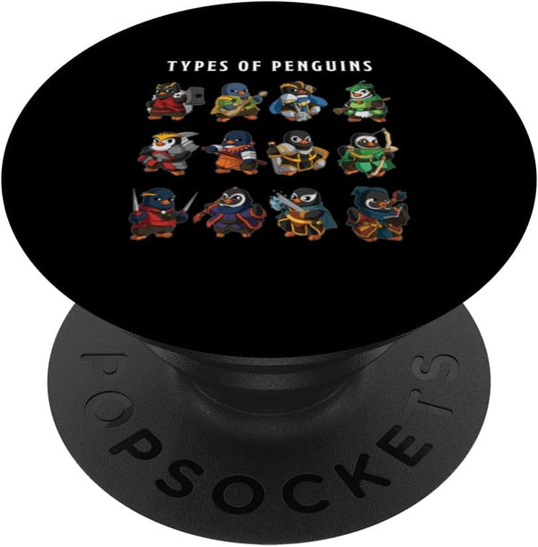 Fantasy RPG Roleplaying Types of Penguins PopSockets Standard PopGrip
