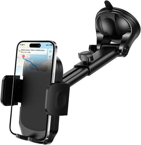HZEL Car Dash Mount Phone Holder, 360 Adjustable Strong Suction Cup Vehicle Windshield