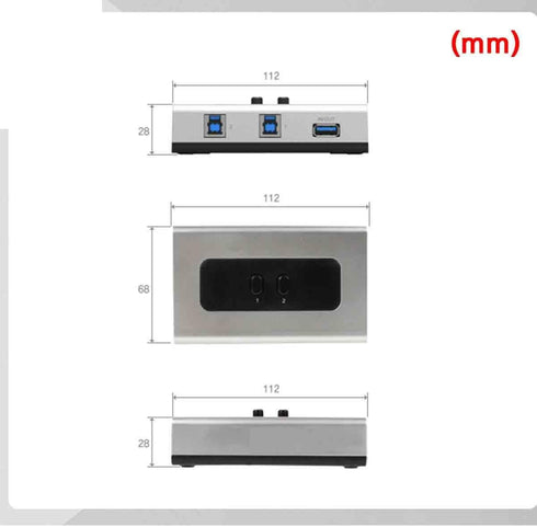 USB3.0 Manual Sharing Switch for USB Device, USBHUB Printer Scanner, Two Computers (A/B Switch)