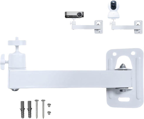 Foldable Projector Wall Mount | White Heavy-Duty | 1/4" Screw | 360