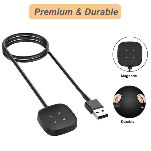 Charger for Fitbit Sense/Sense 2/Versa 3/Versa 4, Replacement USB Charging Cable for Versa 4/3/Sense 2/Sense (3.3ft/1m)