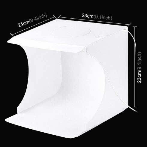 Mini Studio Light Box PULUZ - 7.87in/20cm Foldable Photography Lighting Tent Kit with 40 LED Beads, 6 Colors Backdrops